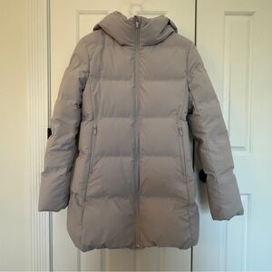 Uniqlo Women's Light Gray Hooded Puffer Jacket